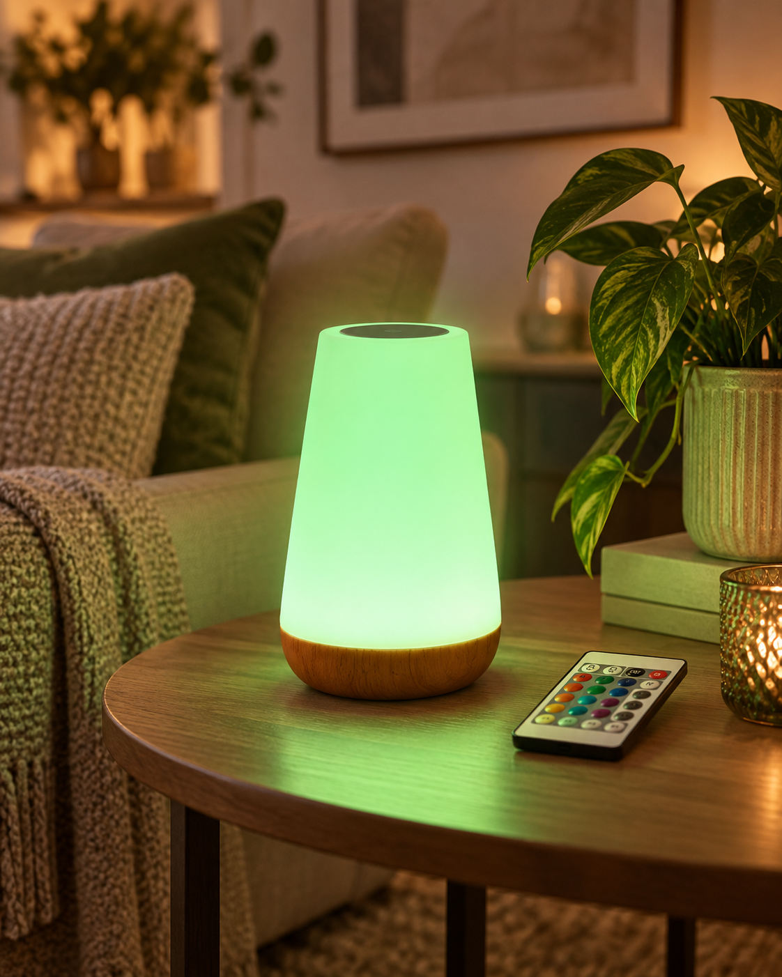 13-Colour Touch Table Lamp – USB Rechargeable Bedside Night Light
