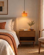 Coloured Glass Pendant Light – Compact Cylindrical Design