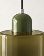 Coloured Glass Pendant Light – Compact Cylindrical Design
