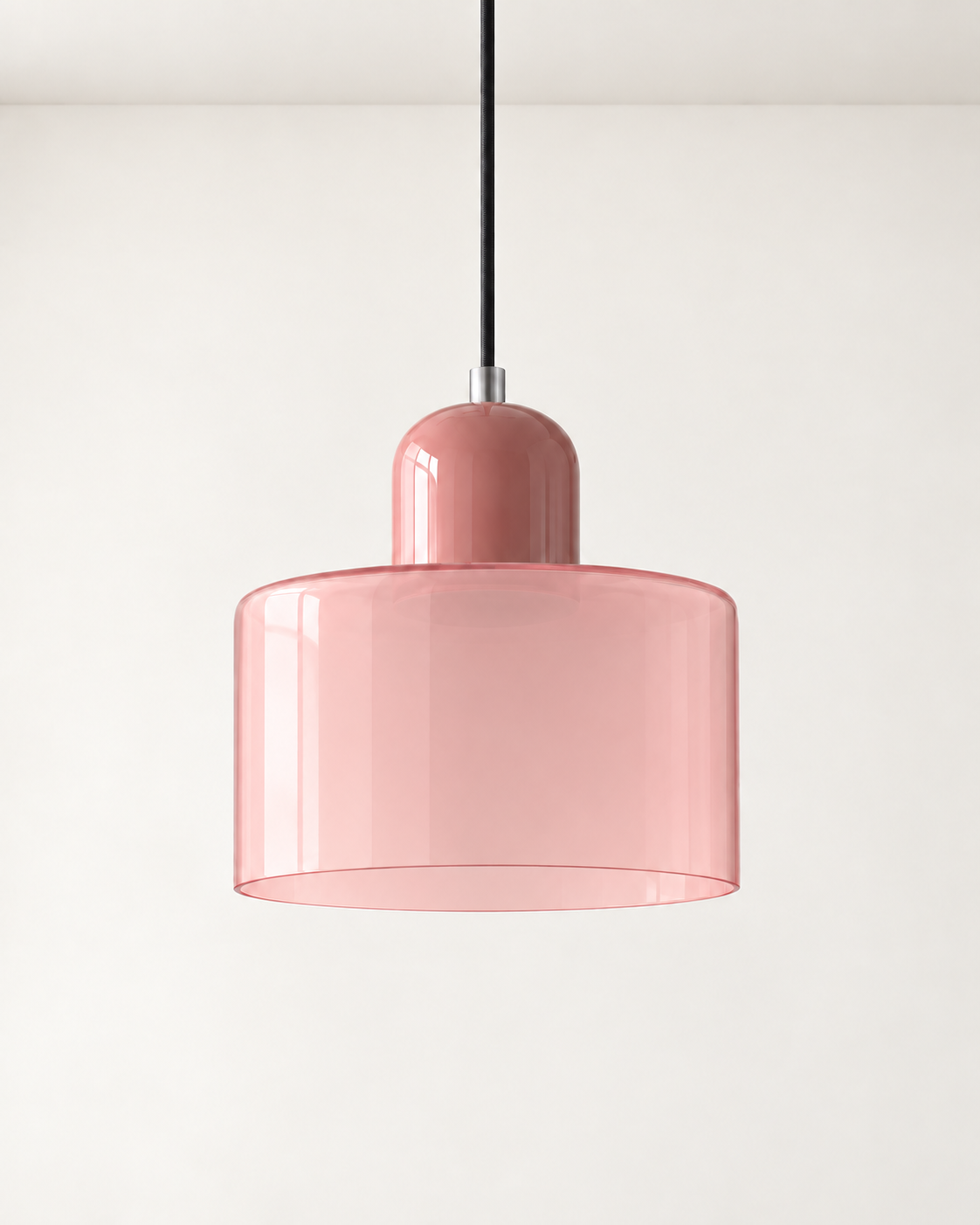 Coloured Glass Pendant Light – Compact Cylindrical Design