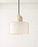 Coloured Glass Pendant Light – Compact Cylindrical Design