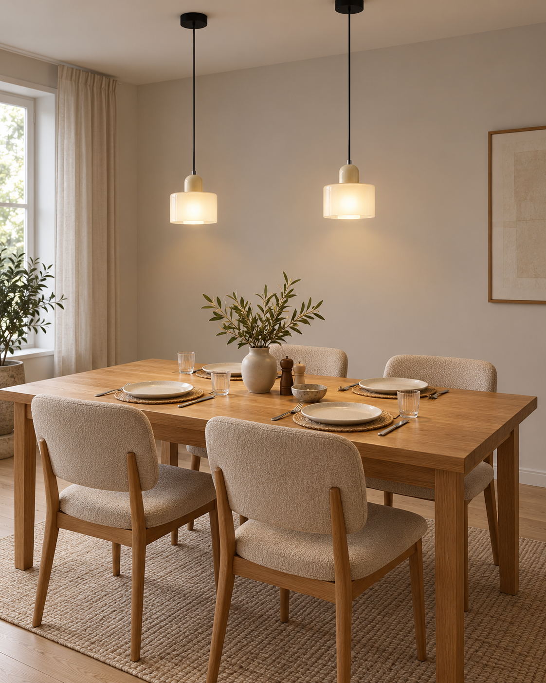 Coloured Glass Pendant Light – Compact Cylindrical Design