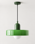 Colourful Glass Pendant Light – Rounded Drum Shade