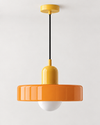 Colourful Glass Pendant Light – Rounded Drum Shade