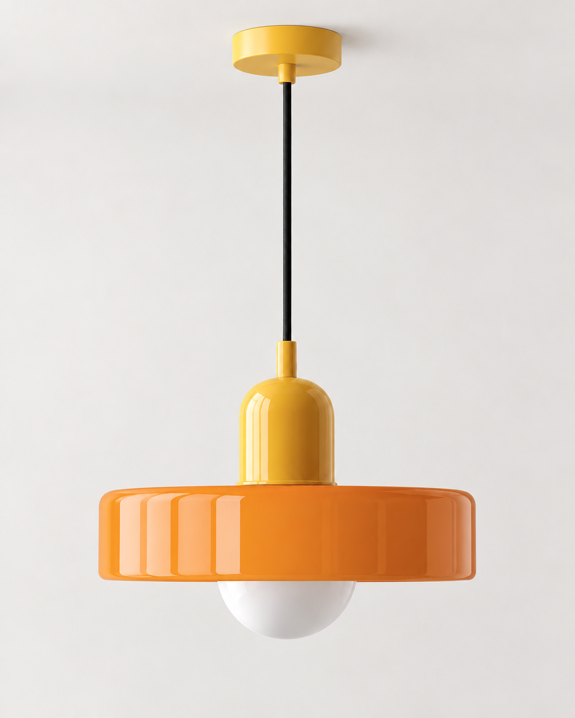 Colourful Glass Pendant Light – Rounded Drum Shade