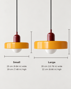 Colourful Glass Pendant Light – Rounded Drum Shade