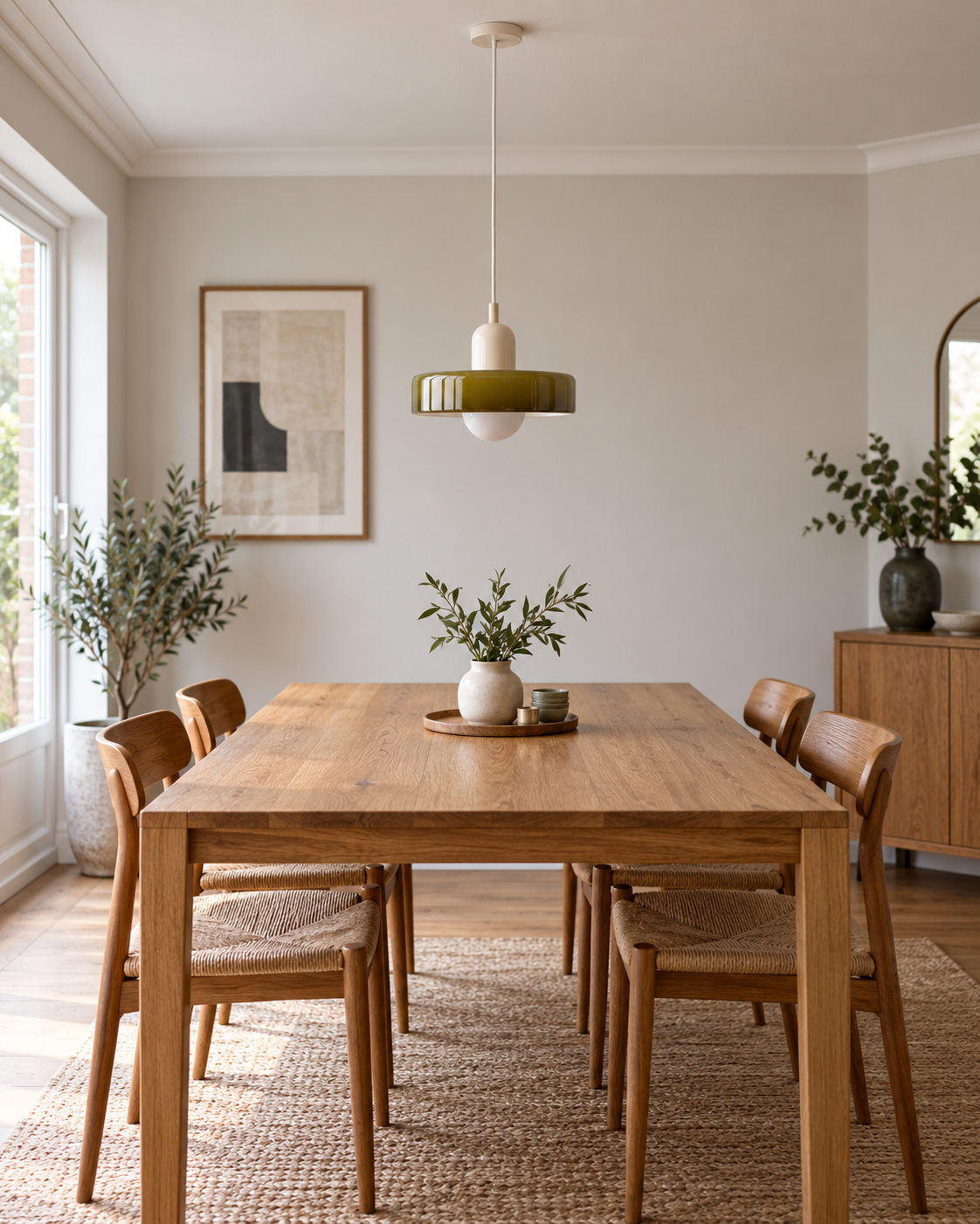 Colourful Glass Pendant Light – Rounded Drum Shade