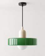 Colourful Glass Pendant Light – Rounded Drum Shade