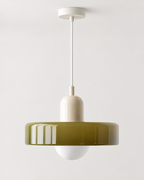 Colourful Glass Pendant Light – Rounded Drum Shade