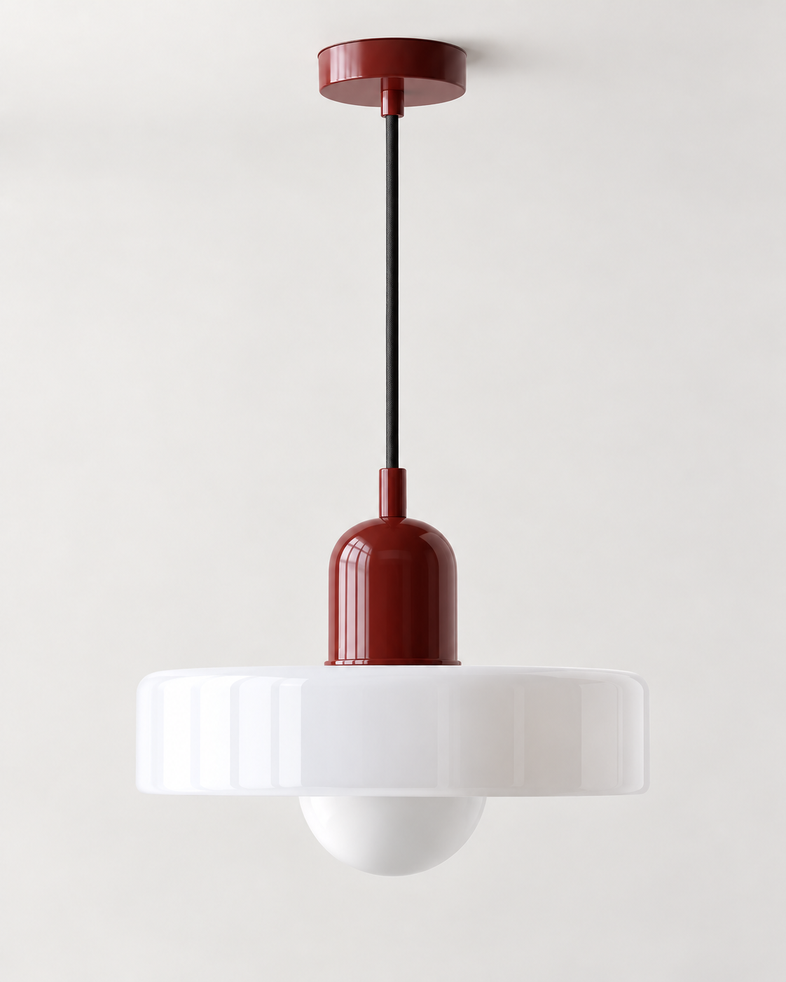 Colourful Glass Pendant Light – Rounded Drum Shade