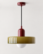 Colourful Glass Pendant Light – Rounded Drum Shade