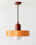 Colourful Glass Pendant Light – Rounded Drum Shade