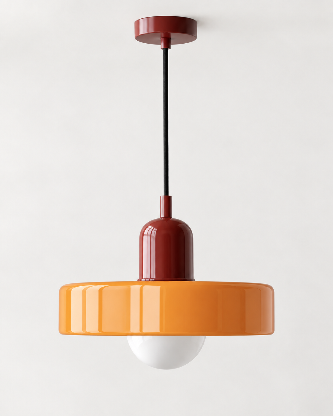Colourful Glass Pendant Light – Rounded Drum Shade