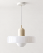 Colourful Glass Pendant Light – Rounded Drum Shade
