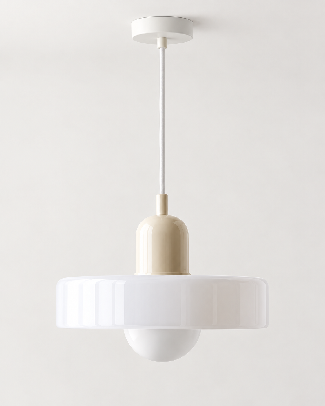 Colourful Glass Pendant Light – Rounded Drum Shade
