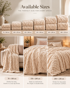 Geometric Coral Fleece Throw Blanket – Soft Textured Sofa & Bed Throw