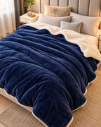 Reversible Plush Sherpa Throw Blanket – Cosy Bed & Sofa Throw
